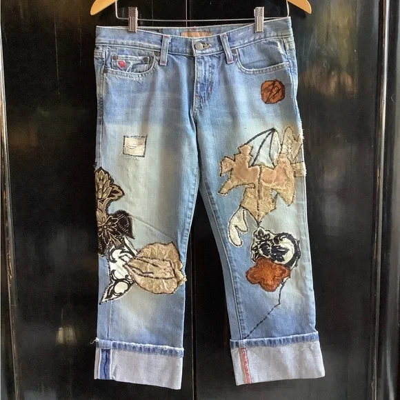 Custom Embroidered Denim Jeans By Boudoir Queen - Picture 1 of 5